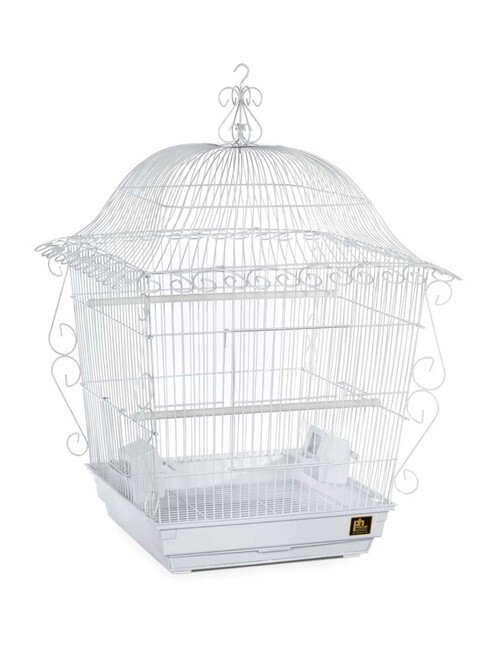 Prevue Hendryx White Jumbo Scrollwork Bird Cage Open Box Rare