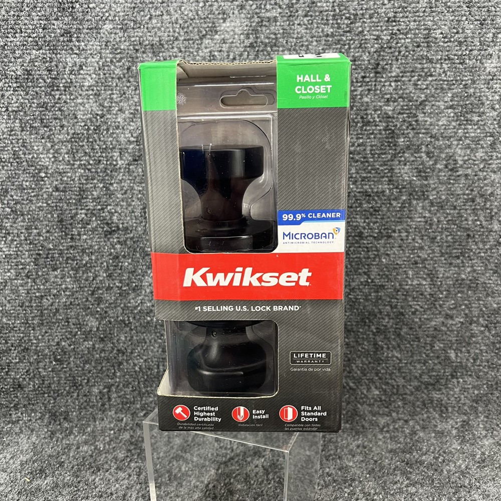 Kwikset Pismo Passage Hall/ Closet Door Knob In Matte Black Model 97200-887