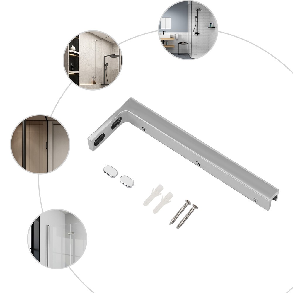 Glass Door L-Shape Stabilizing Bracket, Glass Support Bracket Stabilizer