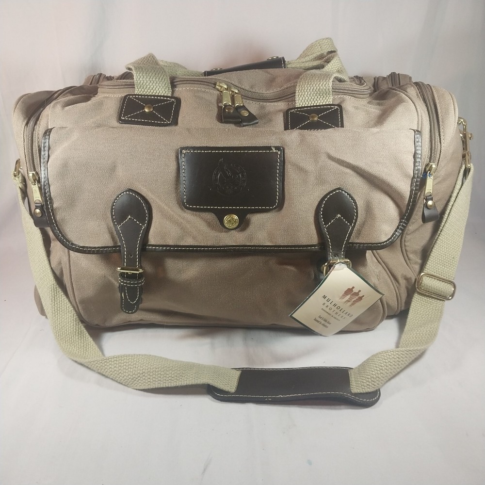 Vintage Eddie Bauer Mulholland Brothers Ford Edition Canvas Leather Bag w/ Tag