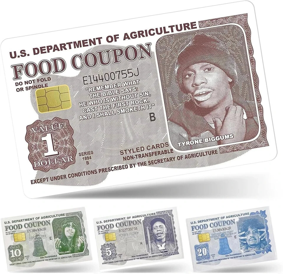 Tyrone Biggums Food Stamps EBT UV Vinyl Credit Card Skins 4 Pack-image