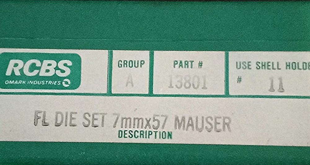 RCBS 7x57mm Mauser Reloading Dies, Full length, Neck Size and Trim Die Included