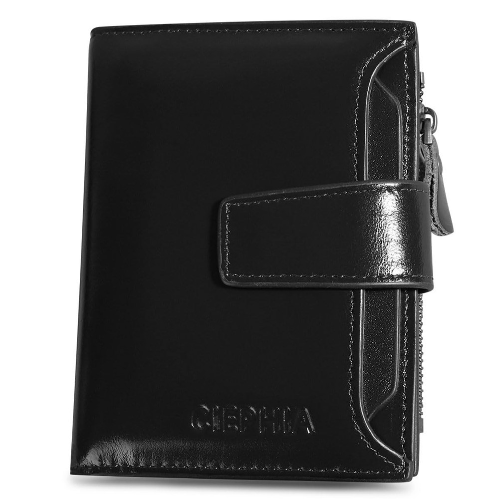 Men's RFID Blocking Genuine Leather Wallet with Zipper Coin Pocket