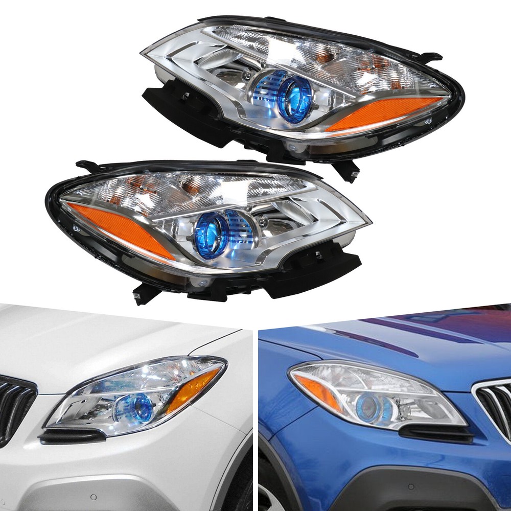 Halogen Headlight Headlamp Clear Lens L+R Side Fit For 2013-2016 Buick Encore