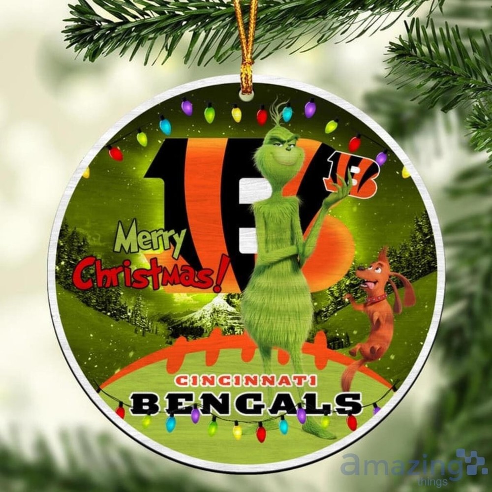 Grinch Bengals Christmas Ornament Personalized Cincinnati Football Team Gift