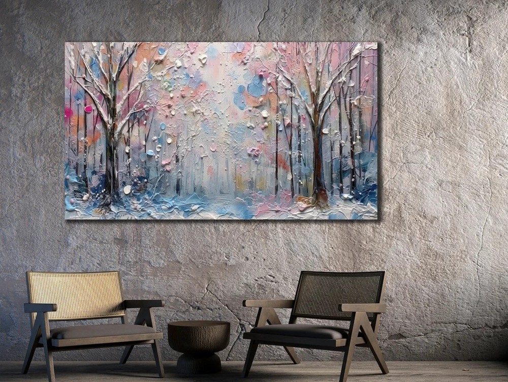 Stunning Forest Oil Painting Abstract Unframed Canvas Print Australian Wall Art