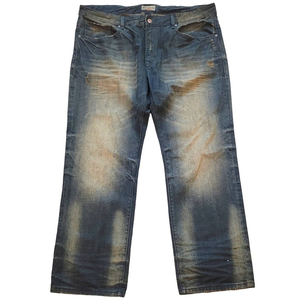 Rivet De Cru Jeans Men's Size 42/32 Andrew Relaxed Fit Straight Leg Distressed