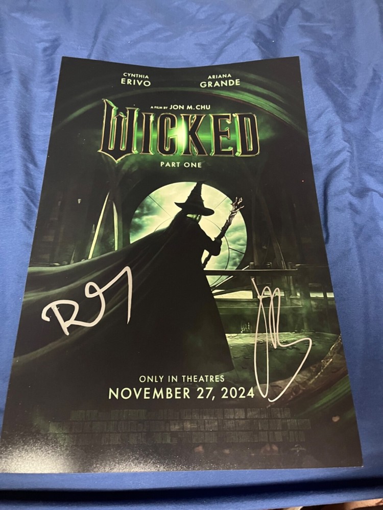 Jonathan Bailey Bowen Yang Signed Autographed Wicked Movie 11x17 Poster Rare