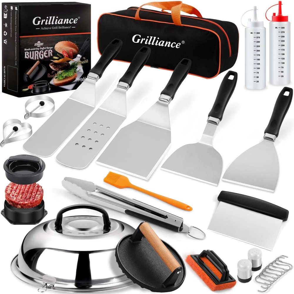 Grilliance 27-Piece Griddle Tool Set for Blackstone Hibachi Grill Accessories
