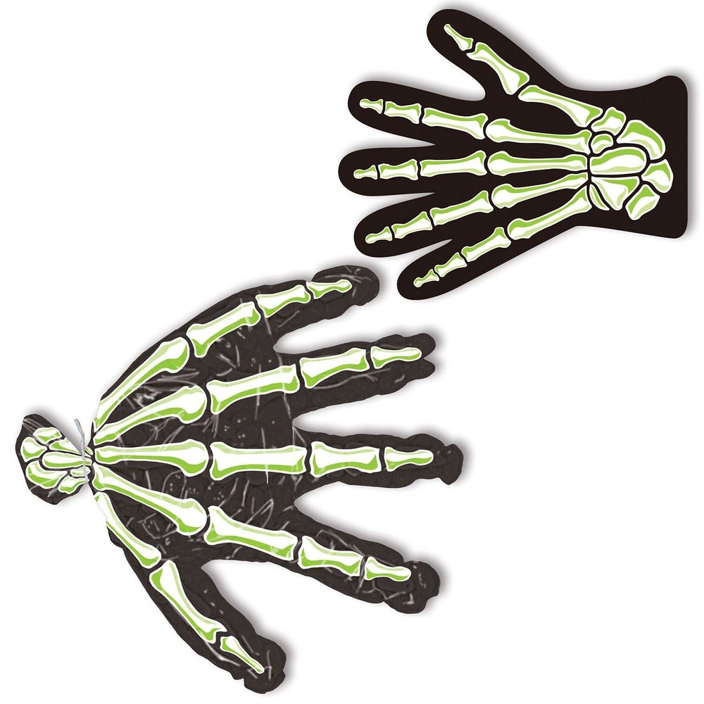 Spooky Skeleton Hand Treat Bags - 10-Pack Halloween Party Supplies