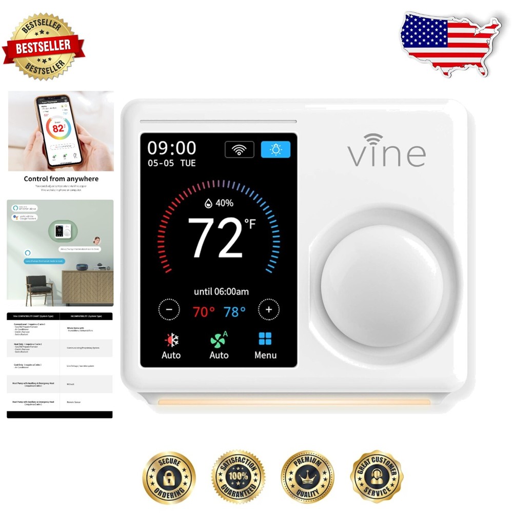 Wi-Fi Smart Thermostat with Alexa & Google Assistant - Programmable & Voice-Controlled