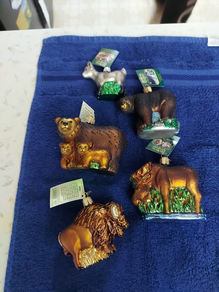 Old World Chritmas Ornament, Giat,bear,moose,Buffalo  (E)