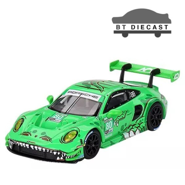 MINI GT PORSCHE 911 GT3 R #80 GTD AO RACING 2023 IMSA SEBRING 1/64 GRN MGT00713