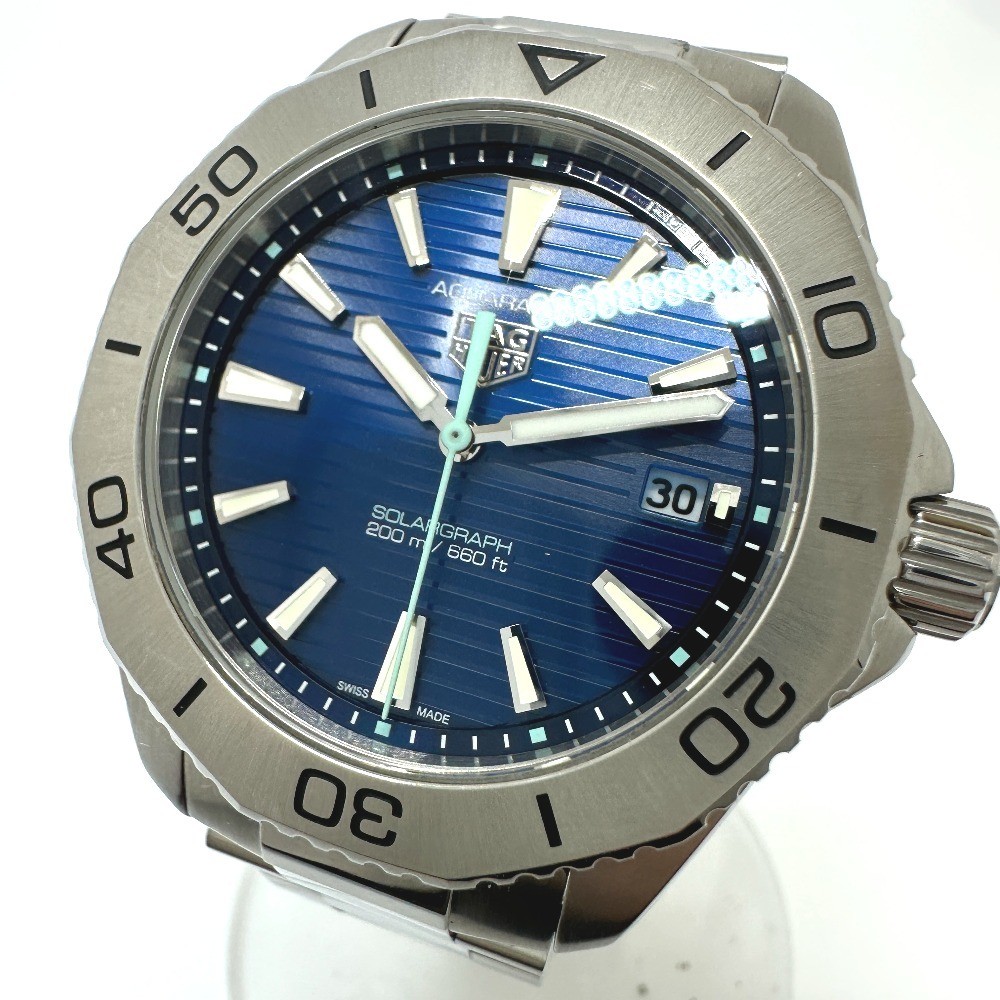 TAG Heuer WBP1113 Aquaracer Solargraph 200M Silver Quartz Date Dive Watch