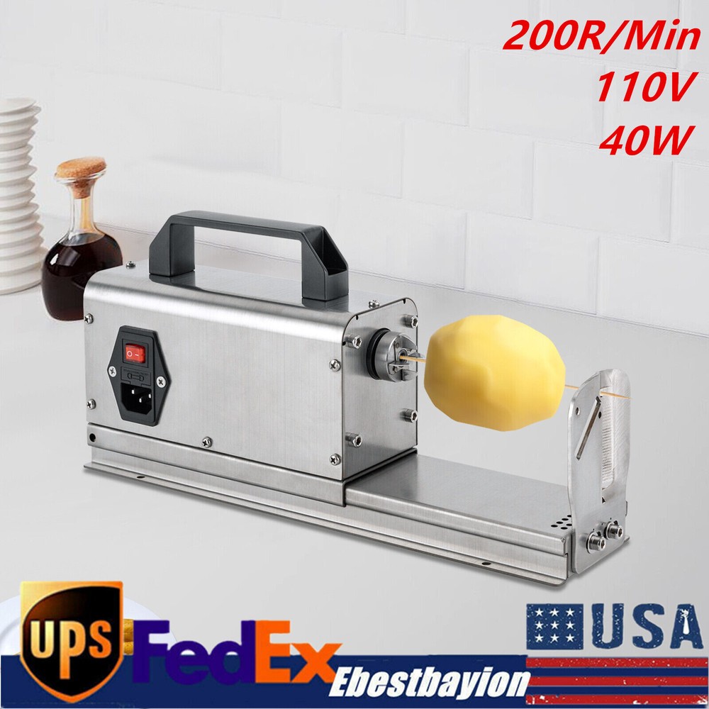 Auto Spiral Potato Cutter for Twisted French Fries 110V Electric Snack Maker