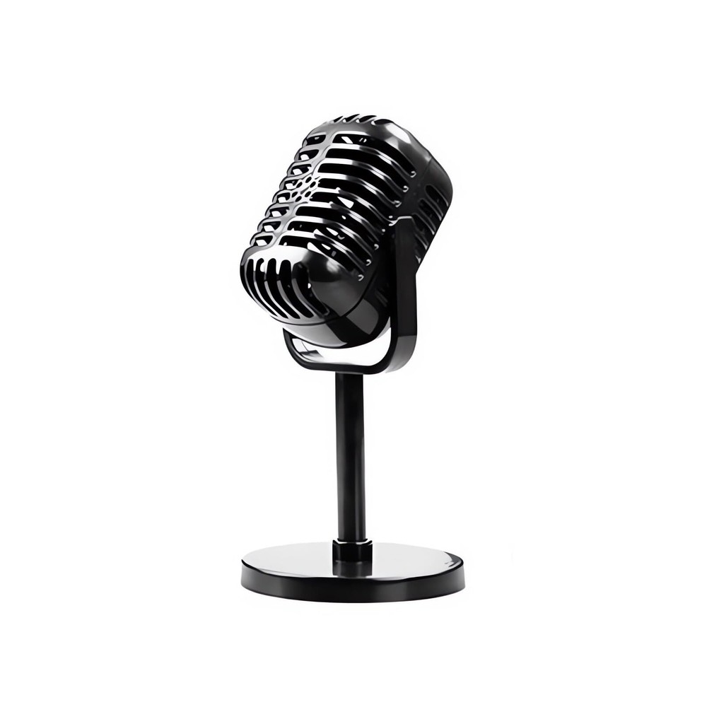 Retro Microphone Prop Model Vintage Microphone Stage Table Decor with Stand F...