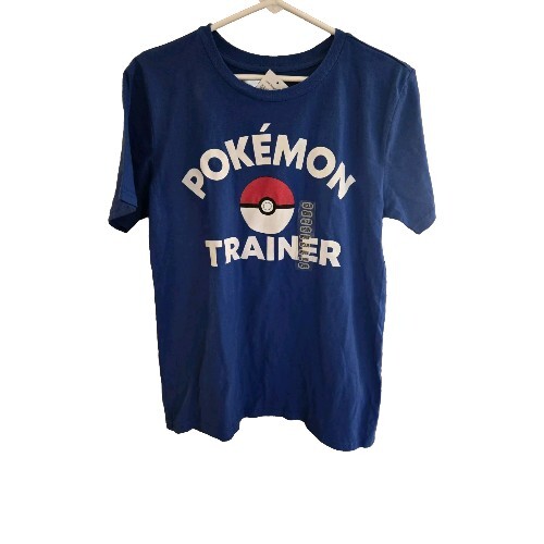 Pokemon Trainer Blue Tee Shirt Pokeball Size Medium