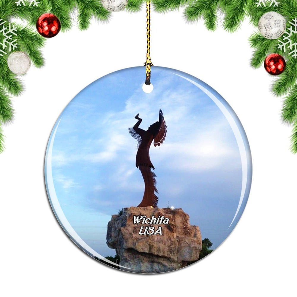 USA Keeper of The Plains Wichita Christmas ornament travel souvenir