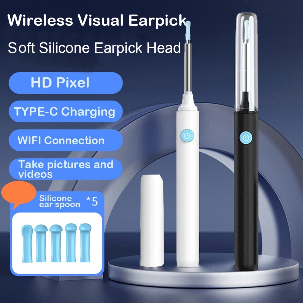 Visual Wifi portable endoscope Ear Sticks Otoscope Health Care  ear cleaner-image