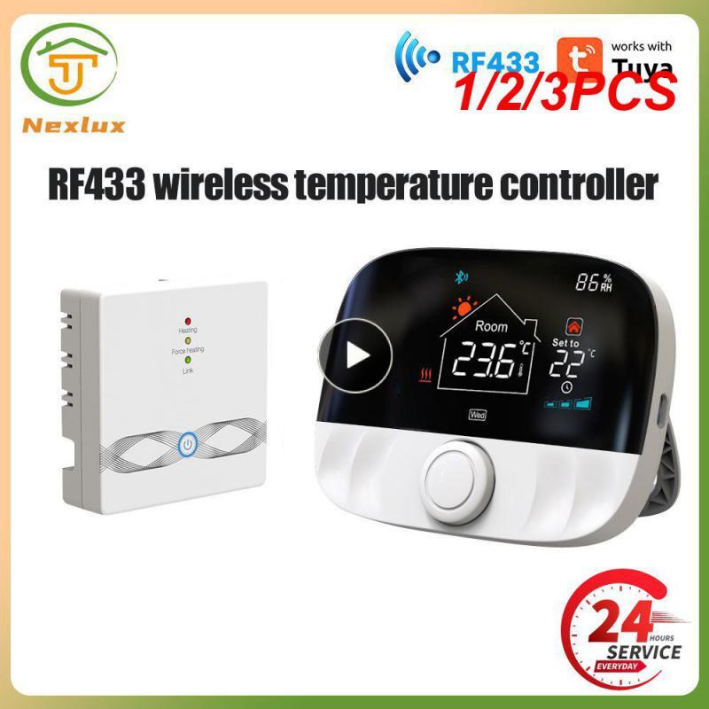 1/2/3PCS Tuya RF433 Smart Home Wireless Thermostat RF Battery Gas Boiler Water H