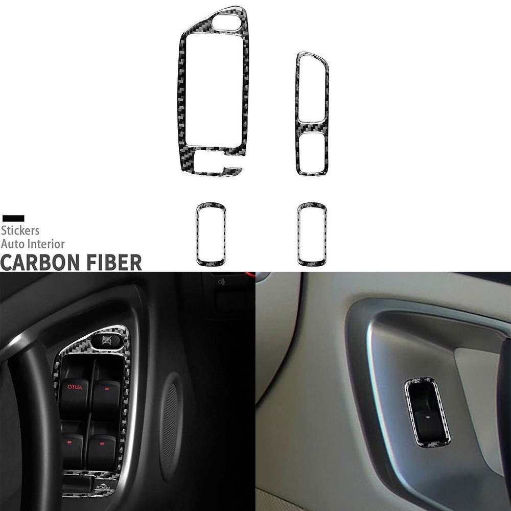Real Carbon Fiber Window Lift Switch Panel Cover For Subaru Legacy Outback 05-09