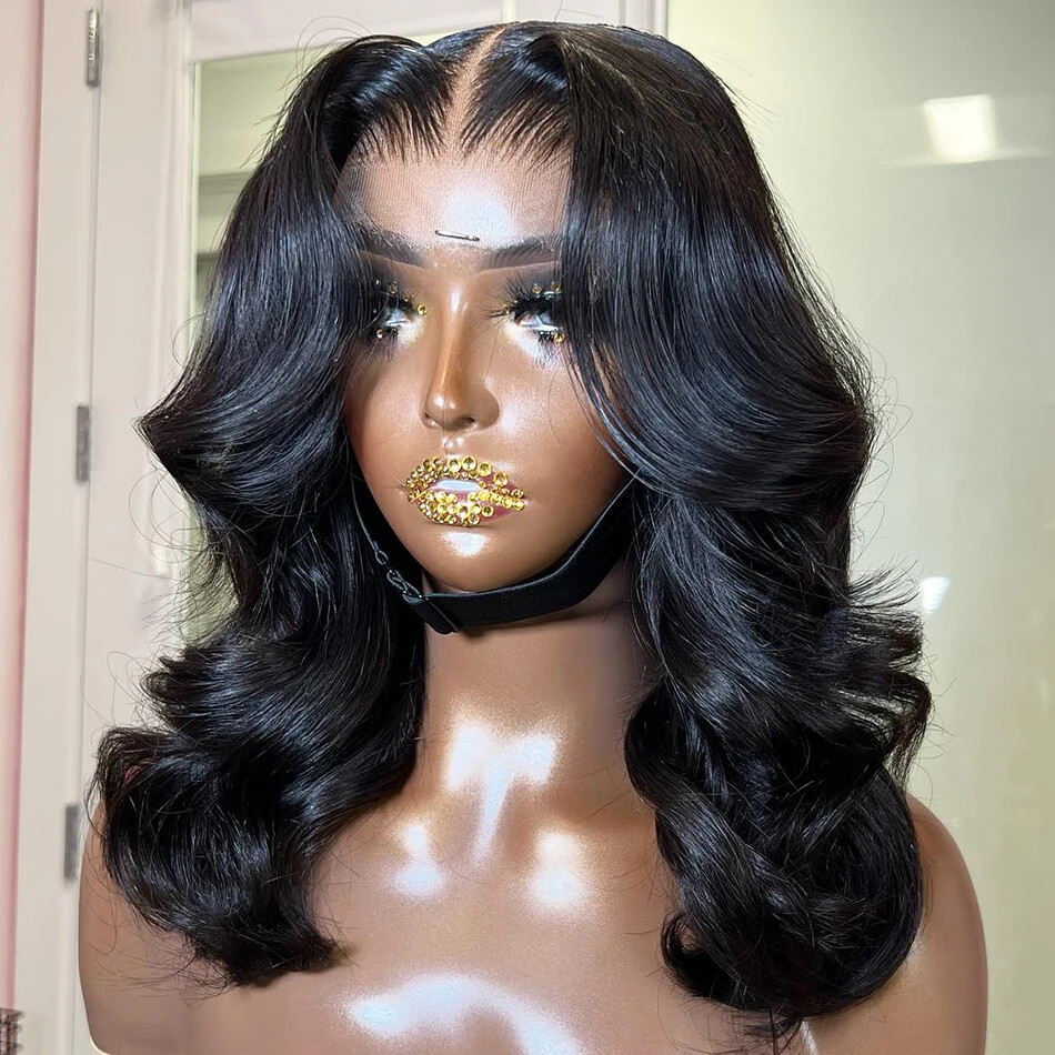 Transparent Bob Body Wave Lace Front Wig Glueless 5x5 Closure Human Hair