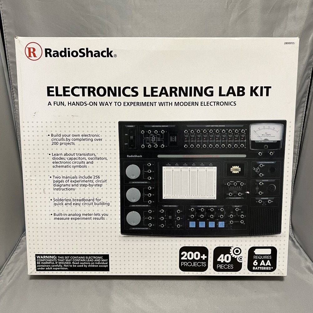 Radio Shack Electronics Learning Lab Kit Model #2800055 Circuit Experiment Set
