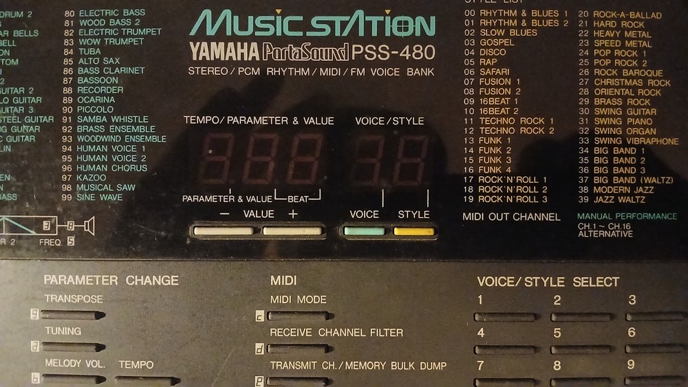 Yamaha PSS-480 PortaSound Digital Synthesizer Keyboard W/cord Clean Works Great!