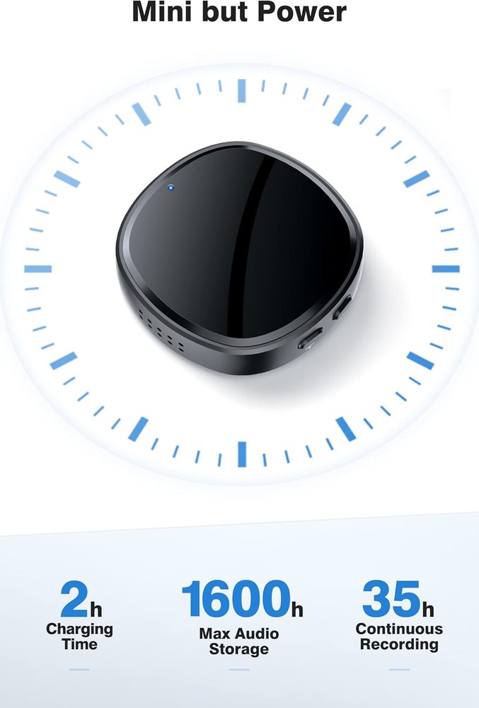 128GB Voice Recorder with Playback, 1680 Hours, Voice Activated, Compact Design-image
