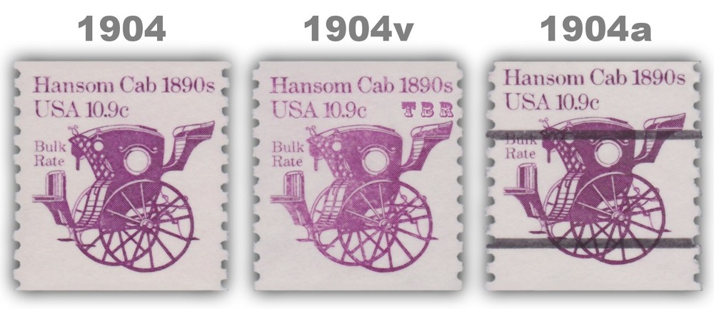 1904 1904v 1904a Hansom Cab 10.9c Variety Set of 3 Transportation MNH - Buy Now-image