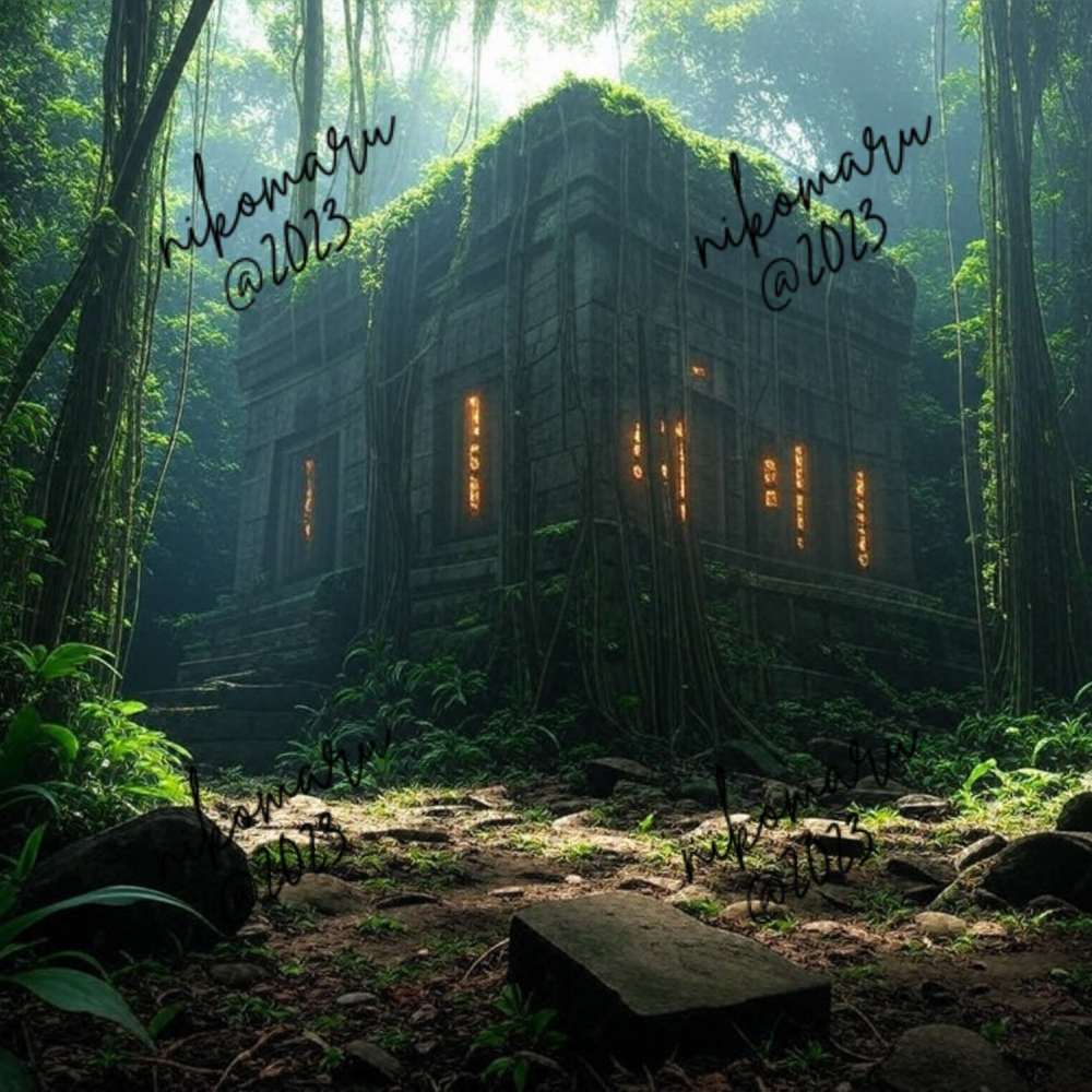 Ancient Ruins Digital Art Wallpaper for Desktop Background-image