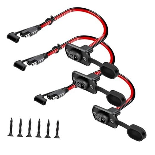 3PCS SAE Quick Connector Harness, 1FT 12AWG SAE Adapter Male Plug to Female