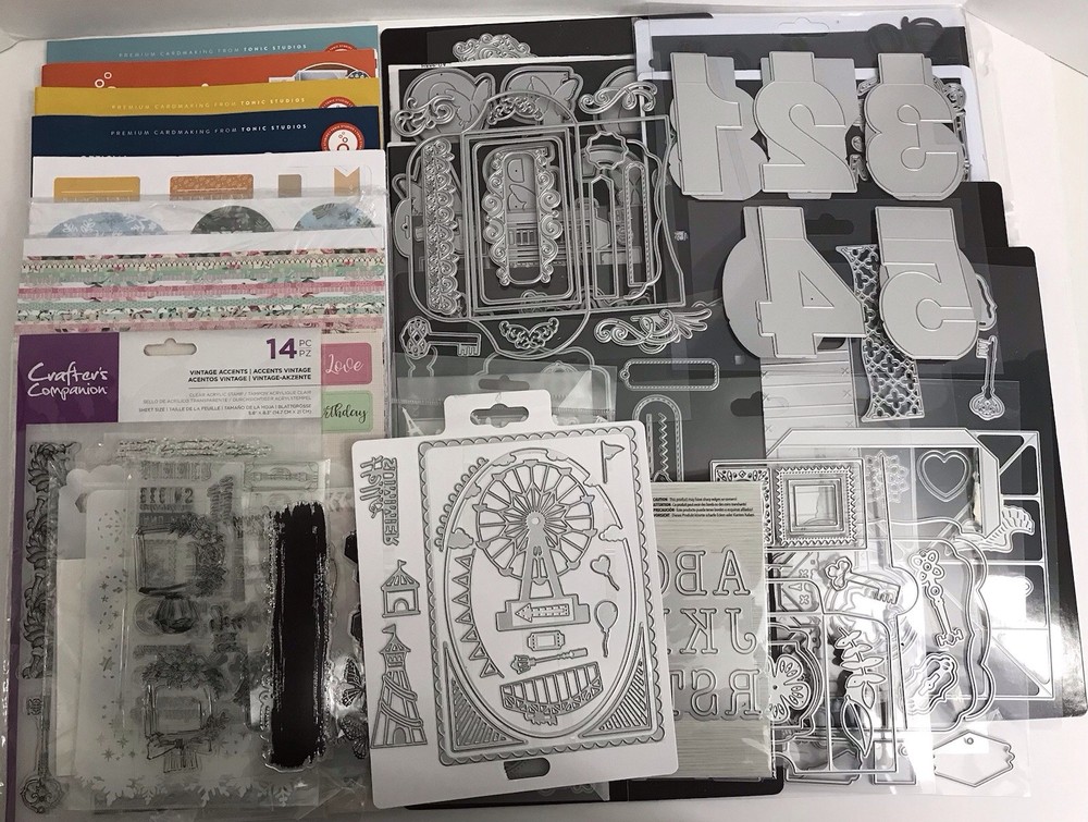 Large Tonic Studios & Crafter’s Companion Lot Dies Paper Craft Card Scrapbook