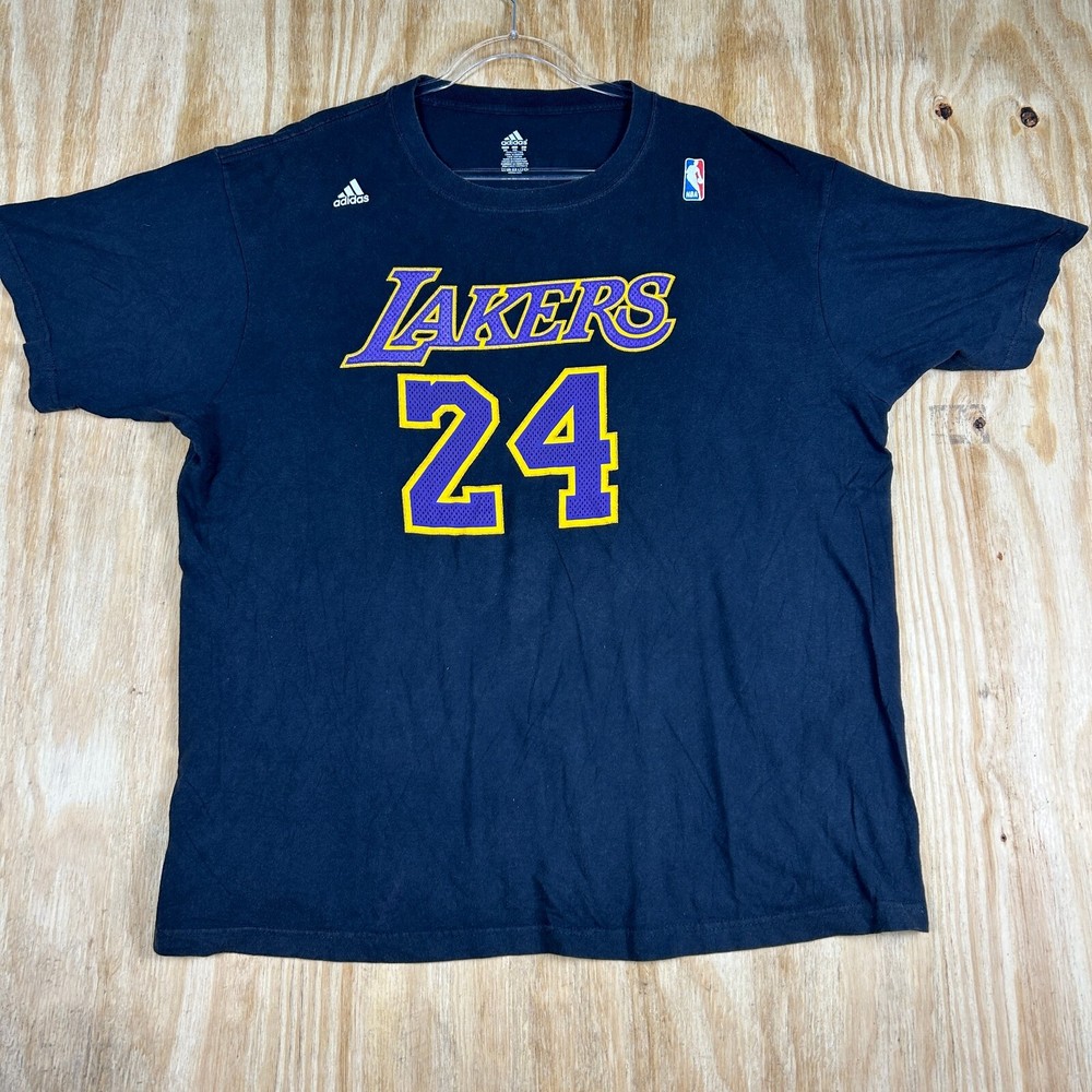 VTG Adidas Black Mamba LA Lakers #24 KOBE BRYANT Fan's Apparel Tee Men 2XL Black