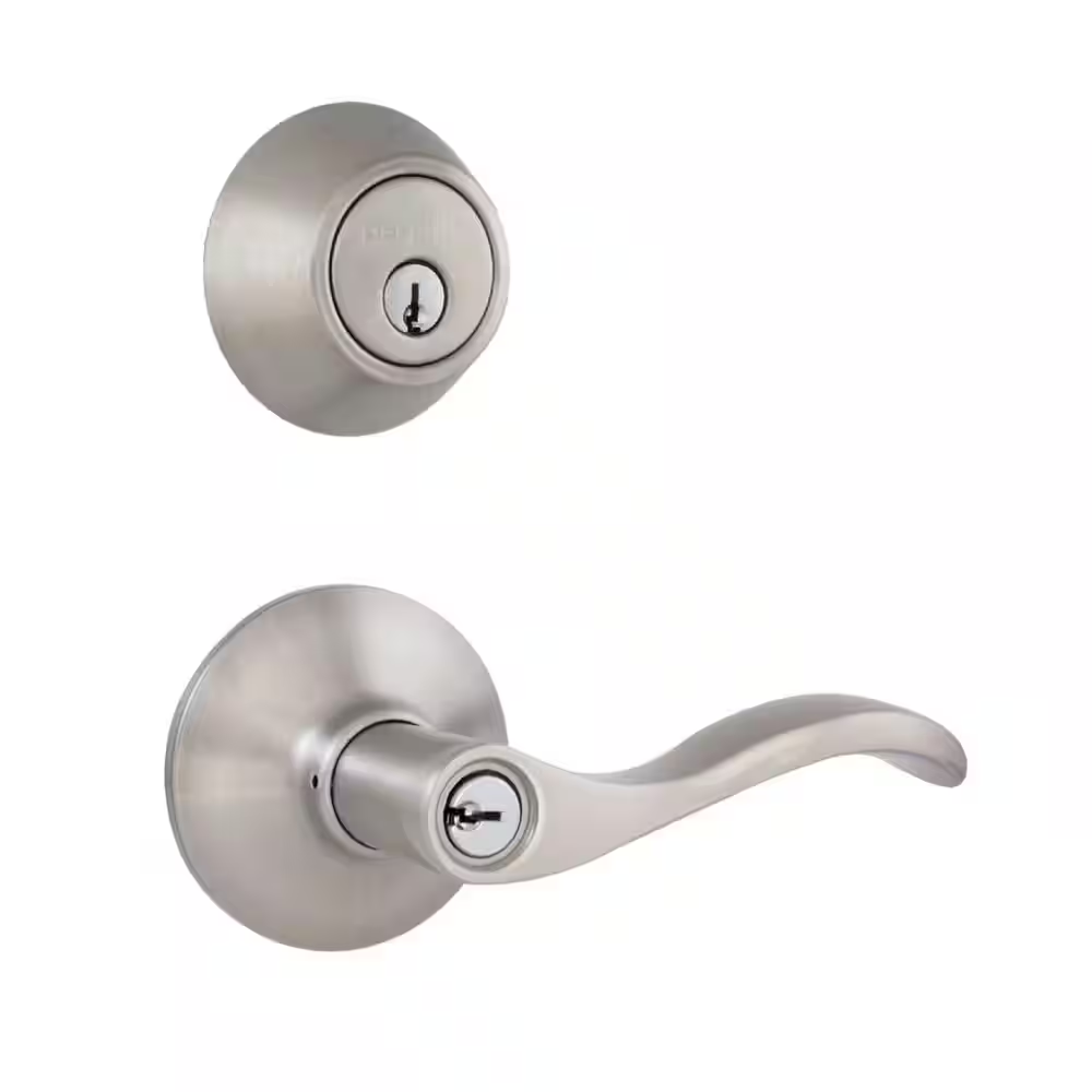 Satin Nickel Naples Combo Pack with Single Cylinder Deadbolt