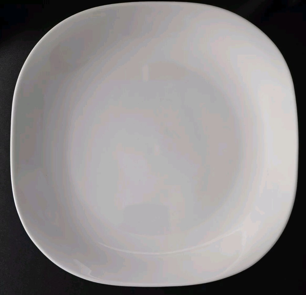 SET OF 2 CORNING JUST WHITE SQUARE DINNER PLATES 10 1/4