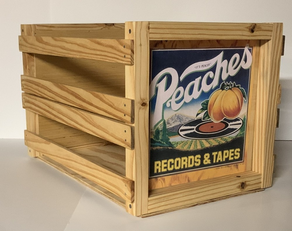 PEACHES RECORDS & TAPES 12-Inch Vinyl Storage Crate Holds Full-Size LPs  