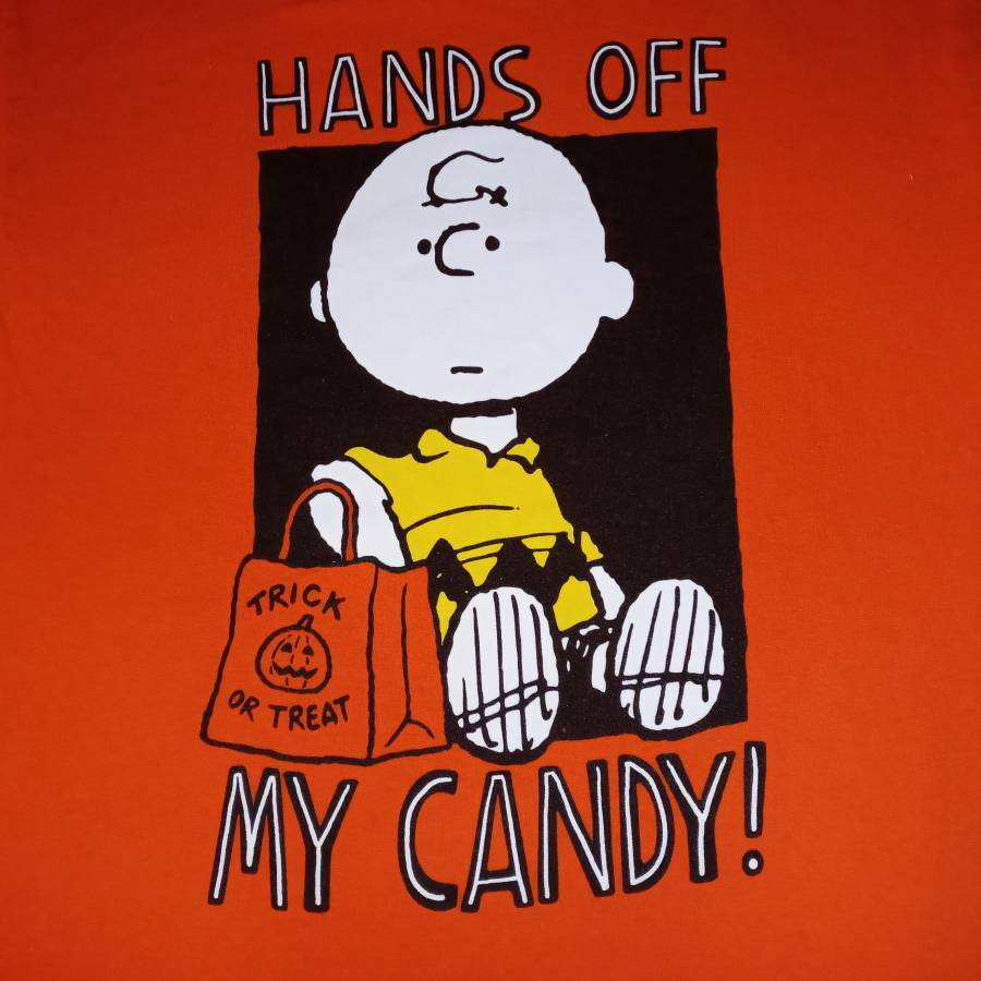Charlie Brown Trick Or Treat Hands Off My Candy Halloween Rare Medium M T-Shirt