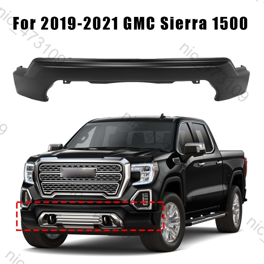 New Front Bumper Face Bar For 2019-21 GMC Sierra 1500 W/O Park Assist Hole Steel
