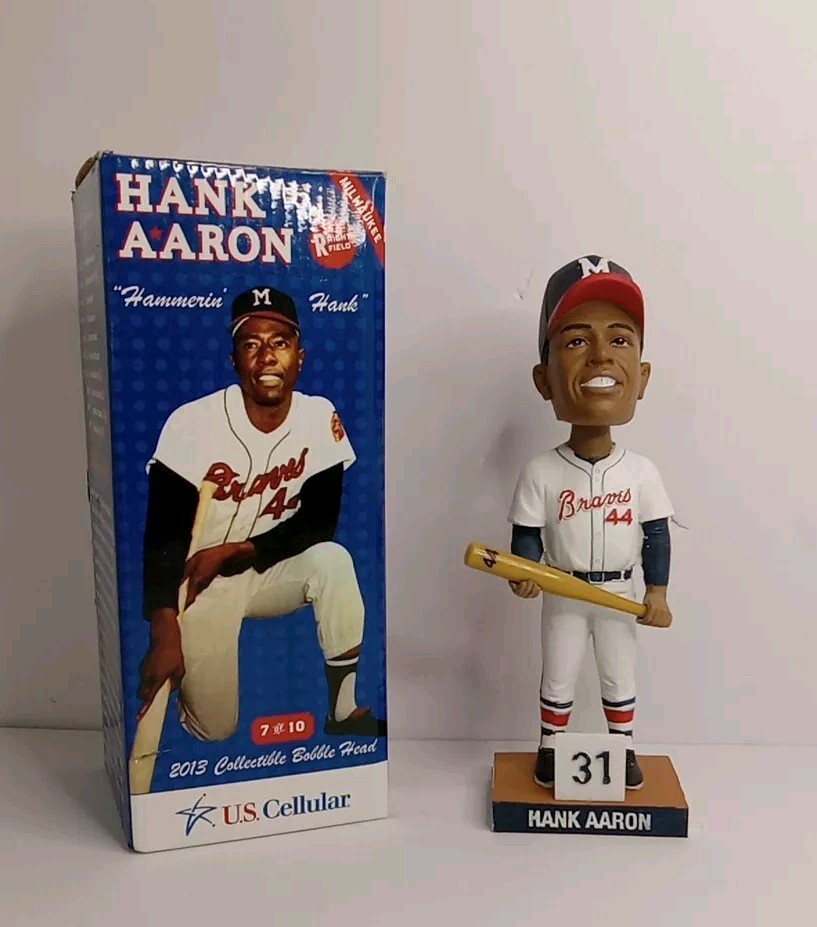 NIB 2013 Milwaukee Braves Brewers Hank Aaron Bobblehead SGA