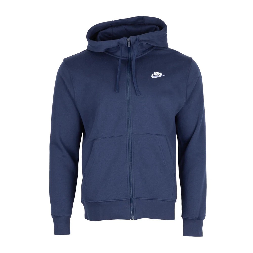 NIKE SPORTSWEAR CLUB FLEECE FULL ZIP HOODIE MIDNIGHT NAVY SWEATER M