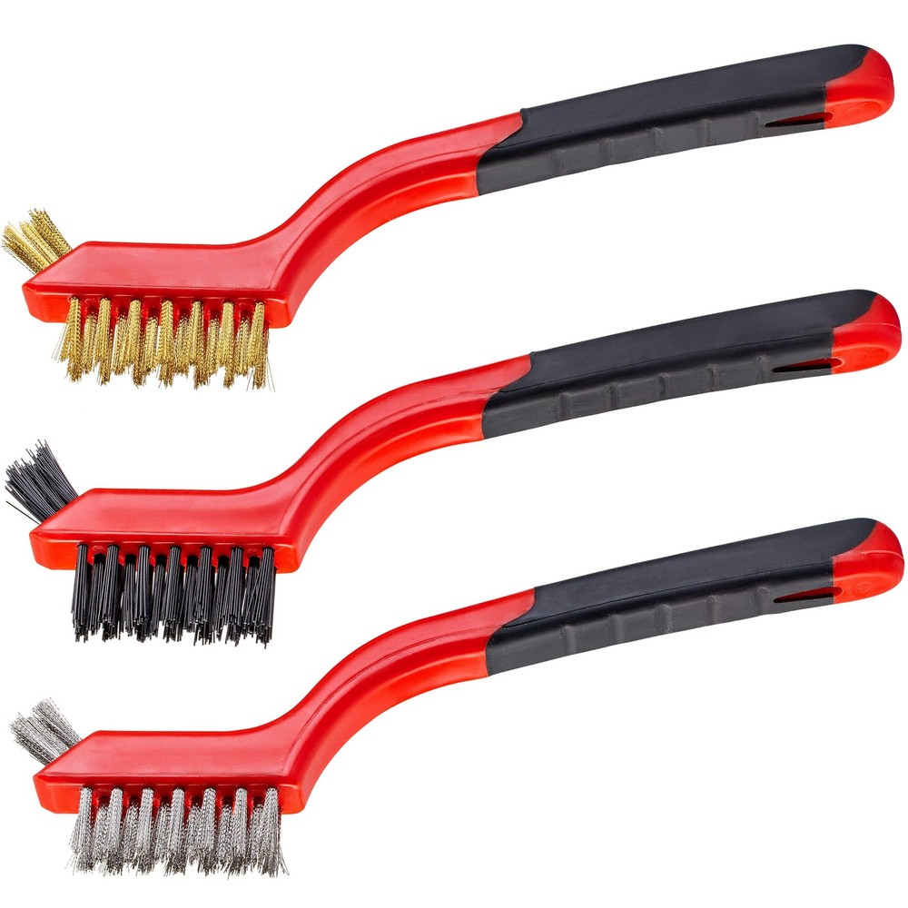 Small Wire Brush Set for Rust Removal with 3 Brush Types