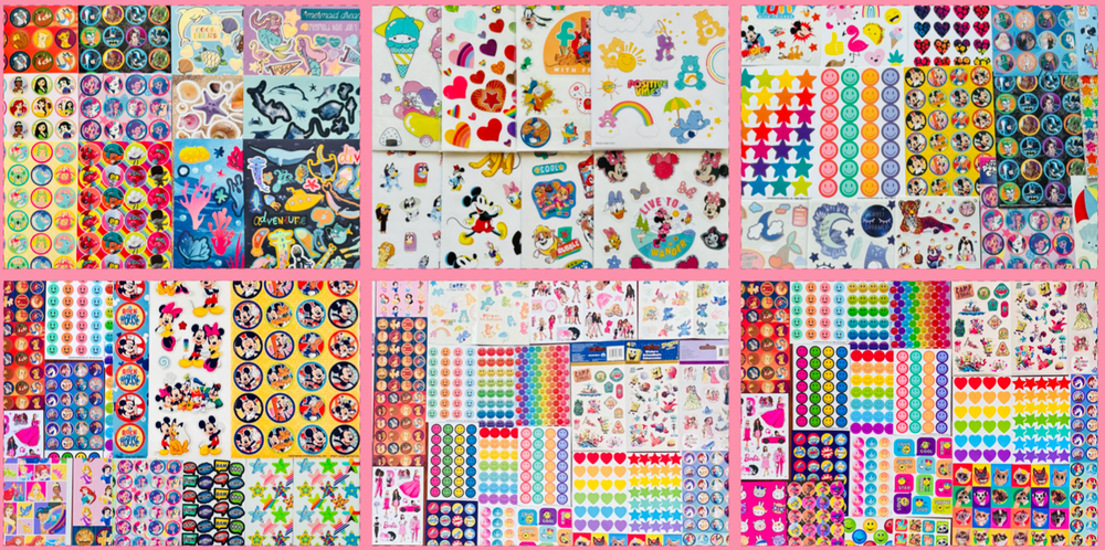 11+ Sticker Sheets | Wholesale QUALITY Stickers Lot, girl, boy, teen, children