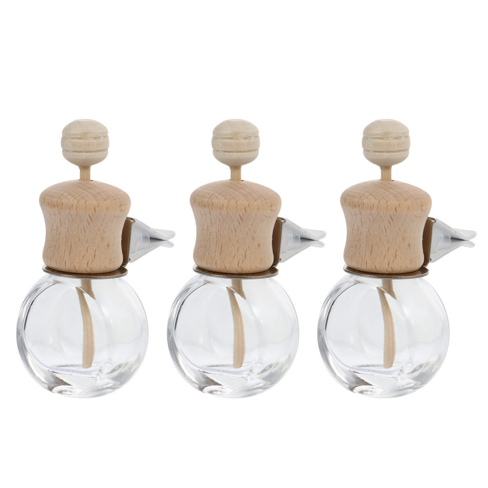3 Pcs Vinyl Air Car Perfume Empty Bottle Diffuser Clip