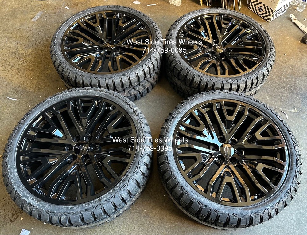 24'' inch GMC Sierra Wheels Yukon Gloss Black Wheels 33