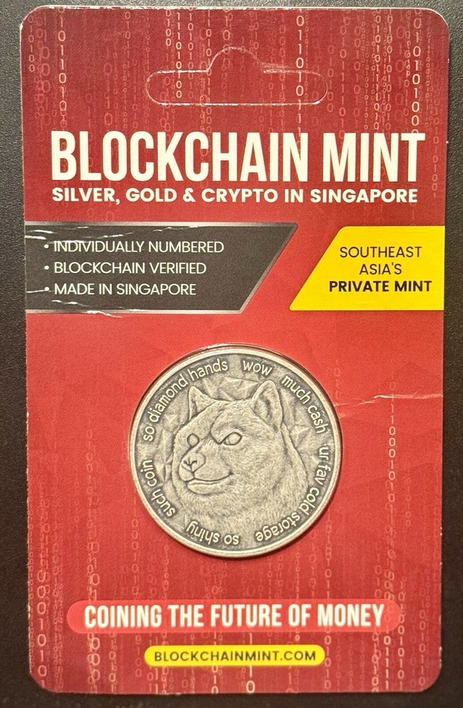 1 oz ANTIQUED silver “Crypto Coins”  “DOGECOIN” BLOCKCHAIN MINT