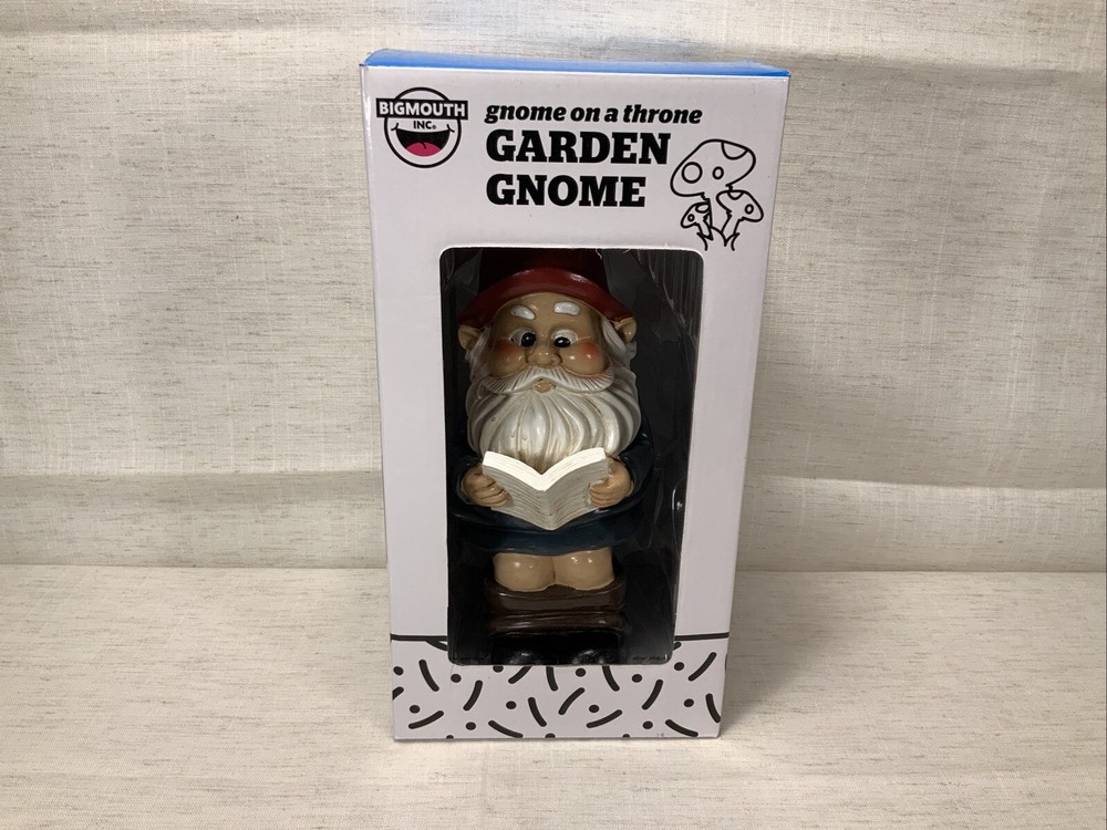 BigMouth Inc Funny Gnome on a Throne Indoor Outdoor Garden Statue