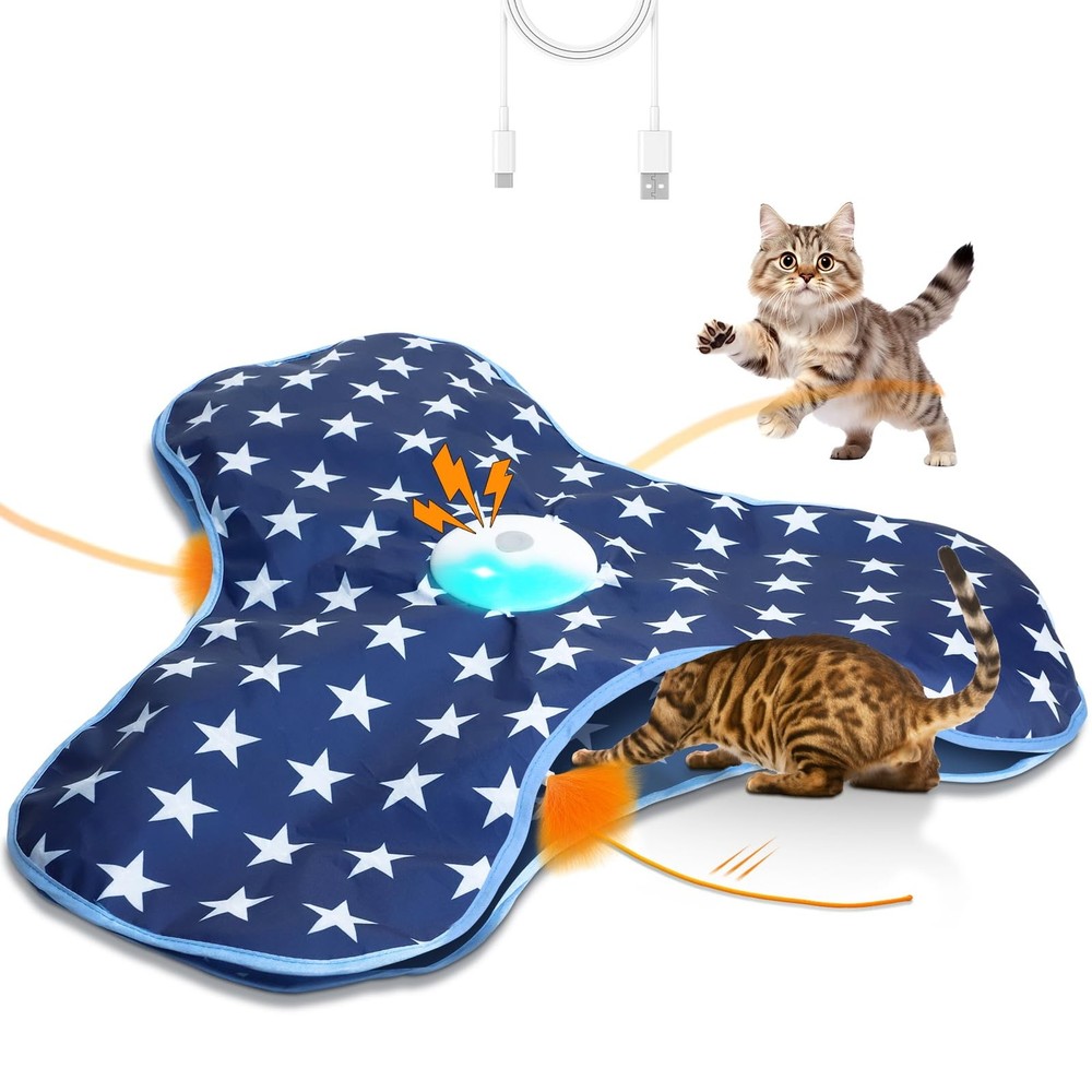 Cat Toys Interactive Hide and Seek with Chirping, Motion Activated Cat Exerci...