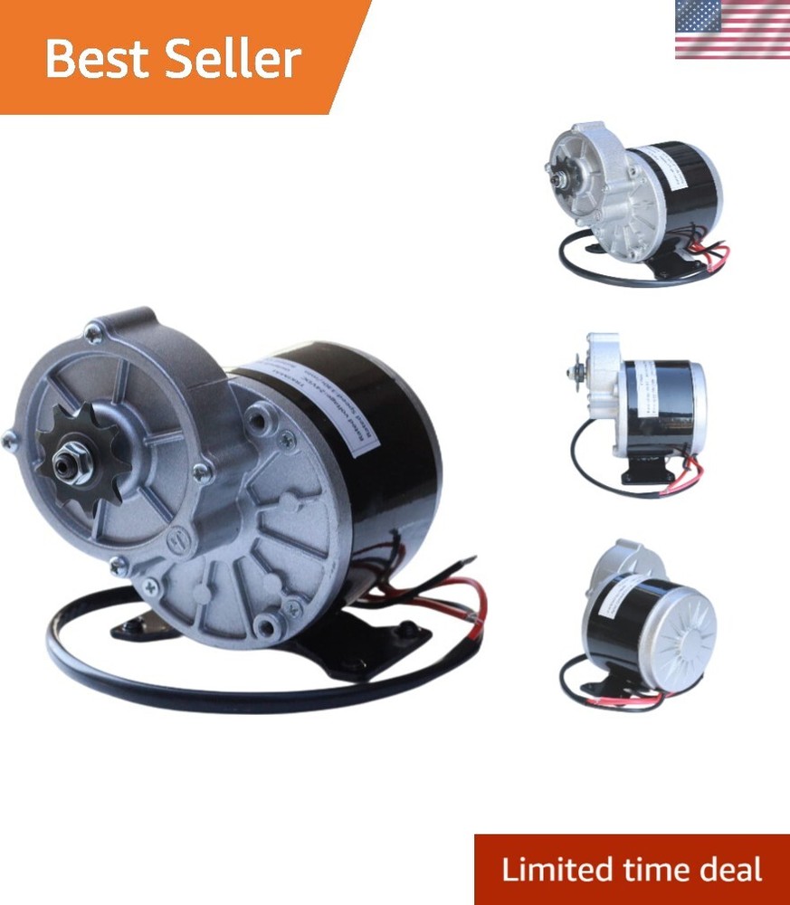 12V/24V 250W-350W Brushed Gear Reduction Electric Motor 9 Tooth