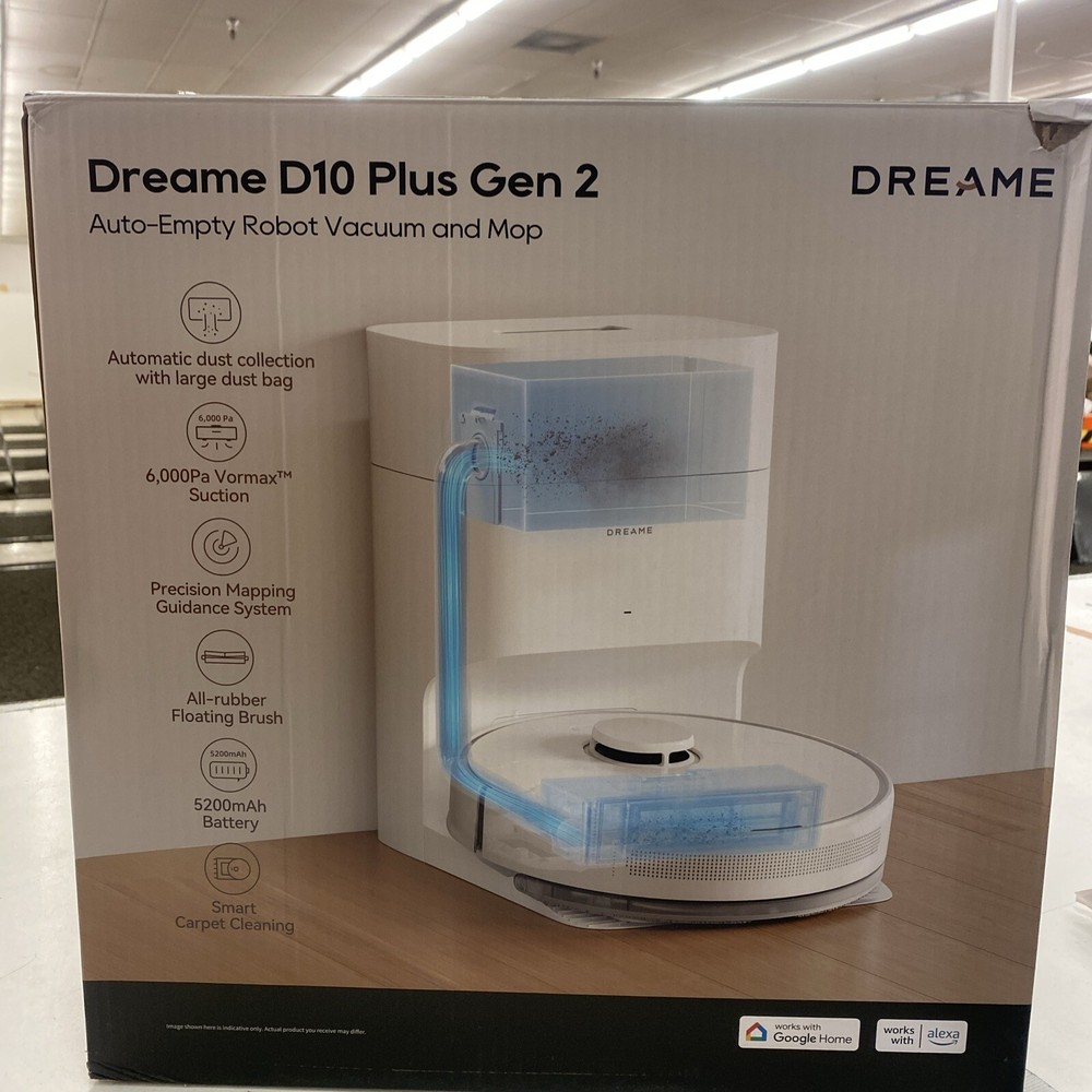 dreame D10 Plus Gen 2 Robot Vacuum and Mop, 90 day capacity self-emptying